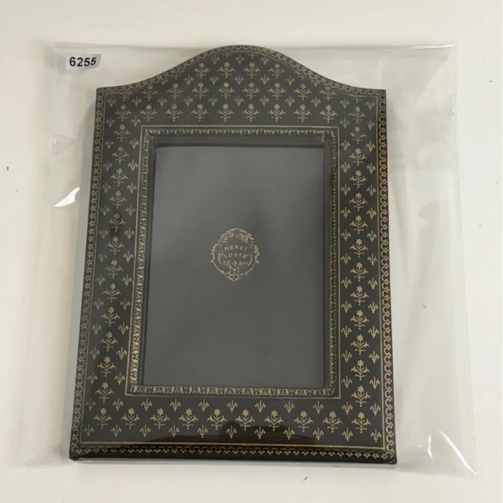 Merci Louis France Black Gilded Paper 4x6 Frame